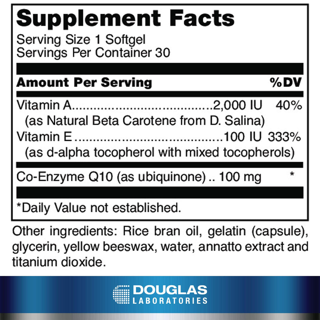 Douglas Laboratories Coenzyme Q10 Plus Vitamin A & E - 30 Softgels - image 2