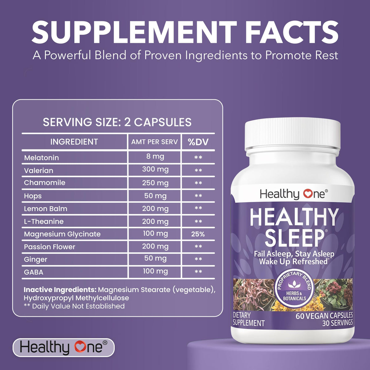Healthy One Healthy Sleep 10-in-1 Sleep Formula - 60 Capsules - image 2