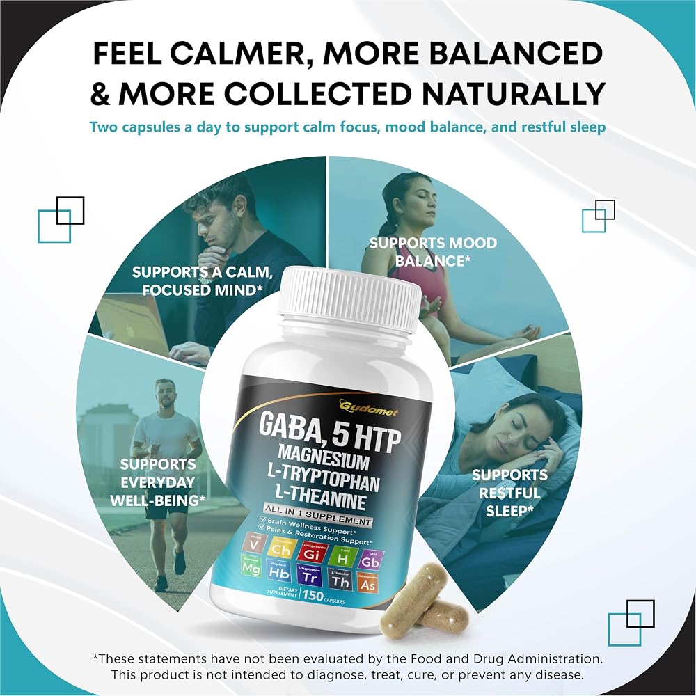 GUDOMET GABA 12-in-1 with 5-HTP & L-Theanine - 150 Capsules - image 3