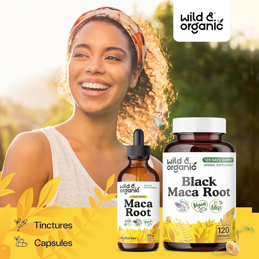 Wild & Organic Black Maca Capsules 500 mg - Overall Support