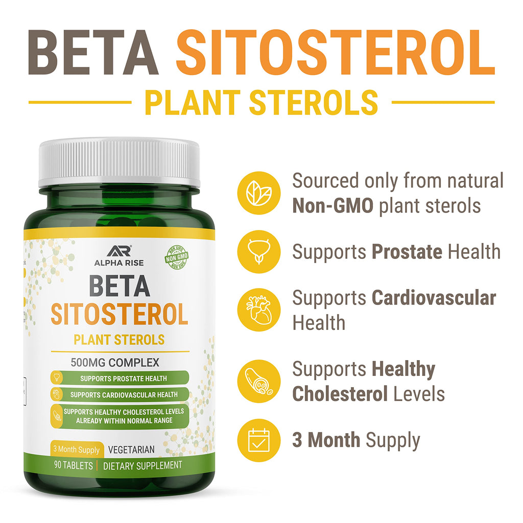 ALPHA RISE Beta Sitosterol 500 mg Prostate Health Support - 90 Tablets - image 3