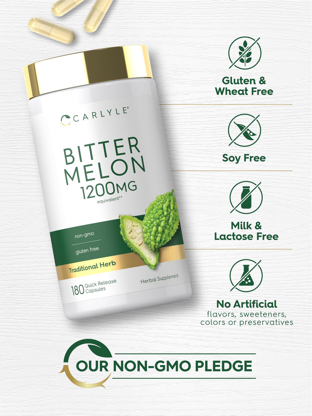 Carlyle Bitter Melon Extract Supplement - 180 Capsules - image 5