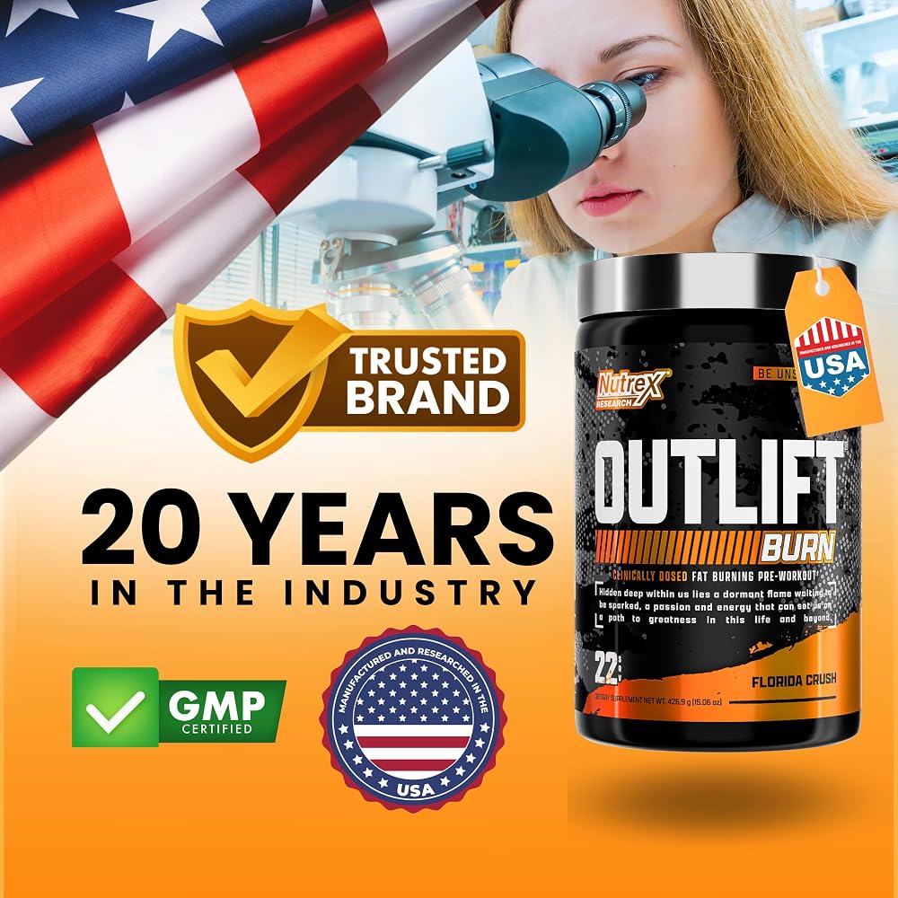 Nutrex Outlift Burn Pre-Workout Powder for Energy & Endurance - 22 Servings - image 5