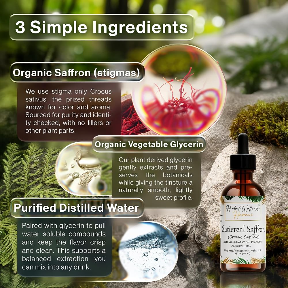 Herbal Wellness Hawaii Saffron Extract Liquid Drops - 2 Fl Oz - image 3