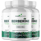 POWERED X PLANTS Pure Berberine Supplement - 1300mg Berberine