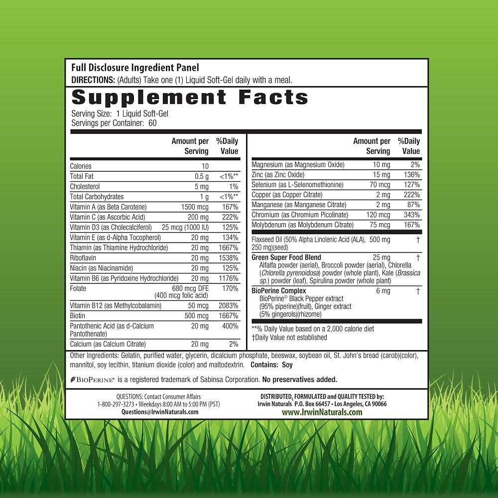 Irwin Naturals Only One Daily Multivitamin Iron-Free - 60 Softgels - image 2
