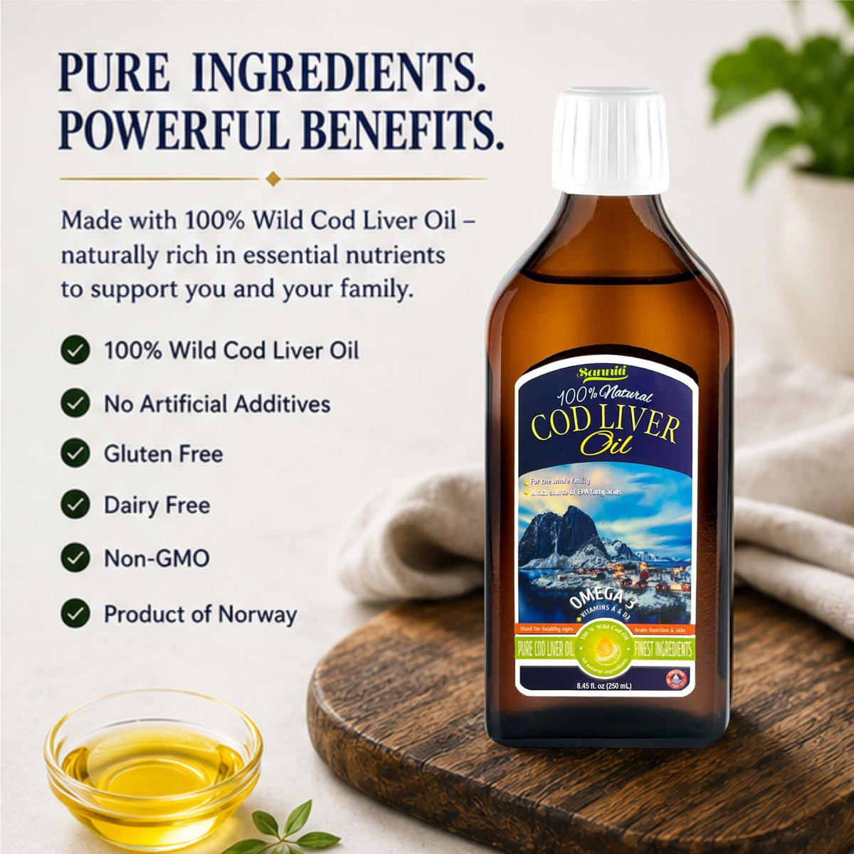Sanniti 100% Natural Cod Liver Oil