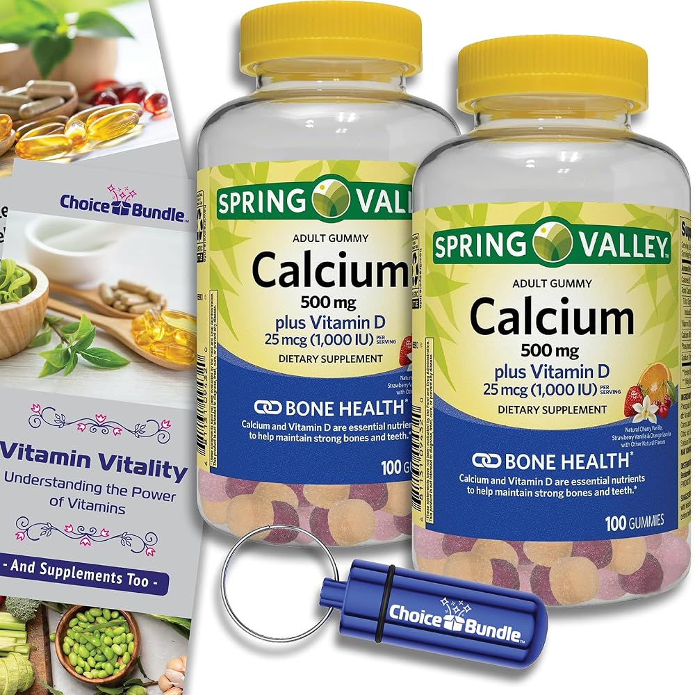 Choice Bundle Spring Valley Calcium 500 mg Plus Vitamin D Gummies - 200 Count