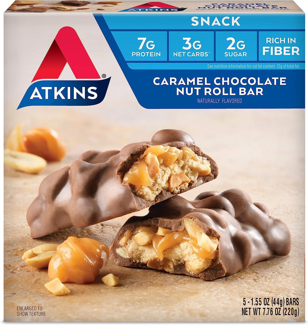 Atkins Caramel Chocolate Nut Roll Protein Bar - 30 Count