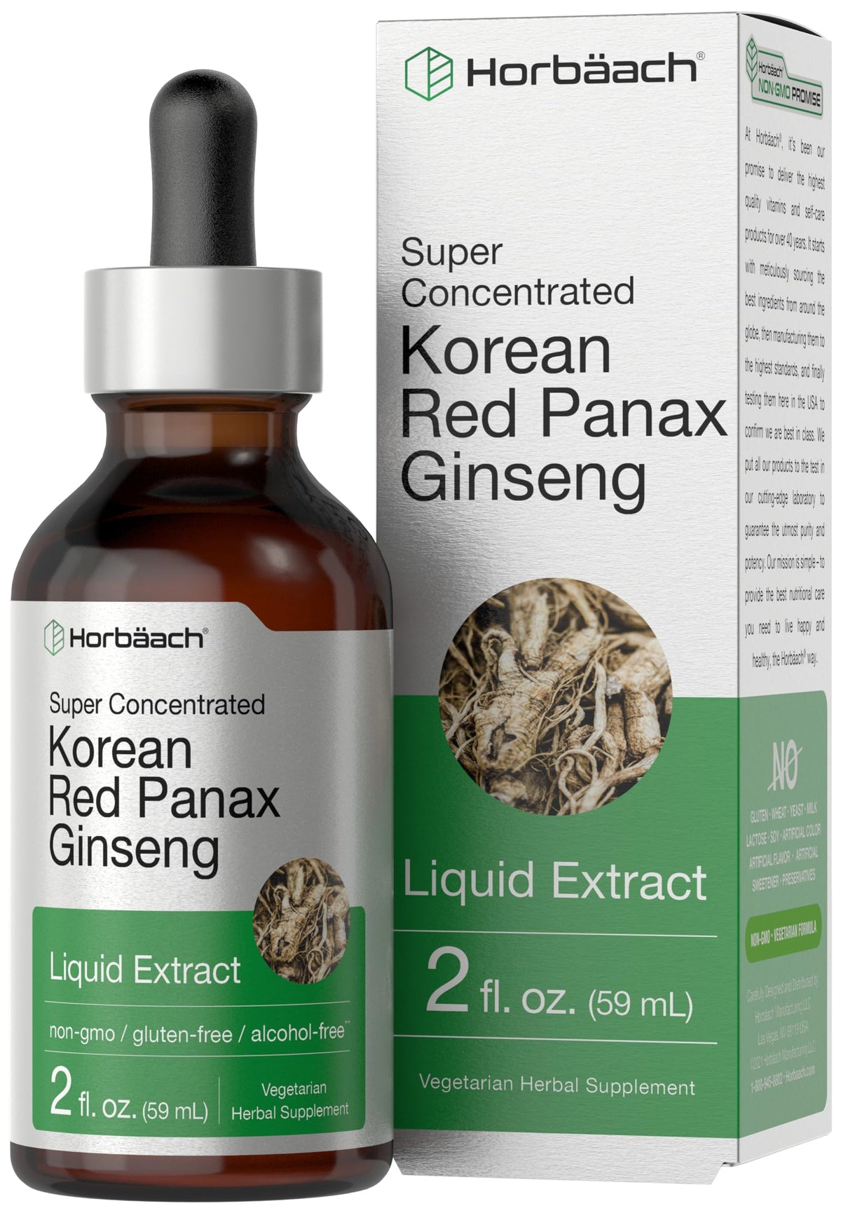 Horbäach Korean Red Ginseng Liquid Extract - 2 fl oz