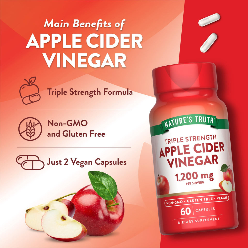 Nature's Truth Apple Cider Vinegar Vegan Capsules 1200mg - 60 Count - image 5