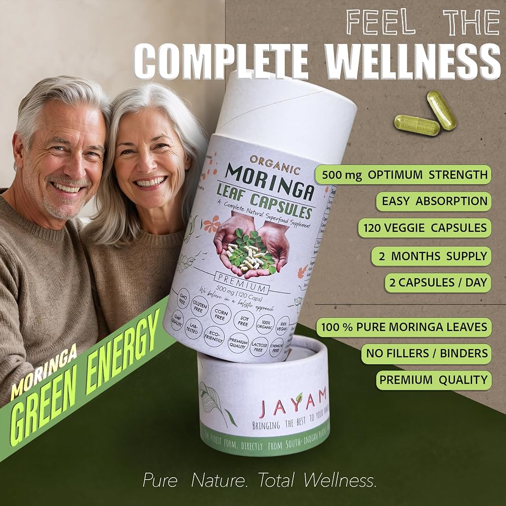 JAYAM Organic Moringa Leaf Capsules - 120 Capsules - image 3