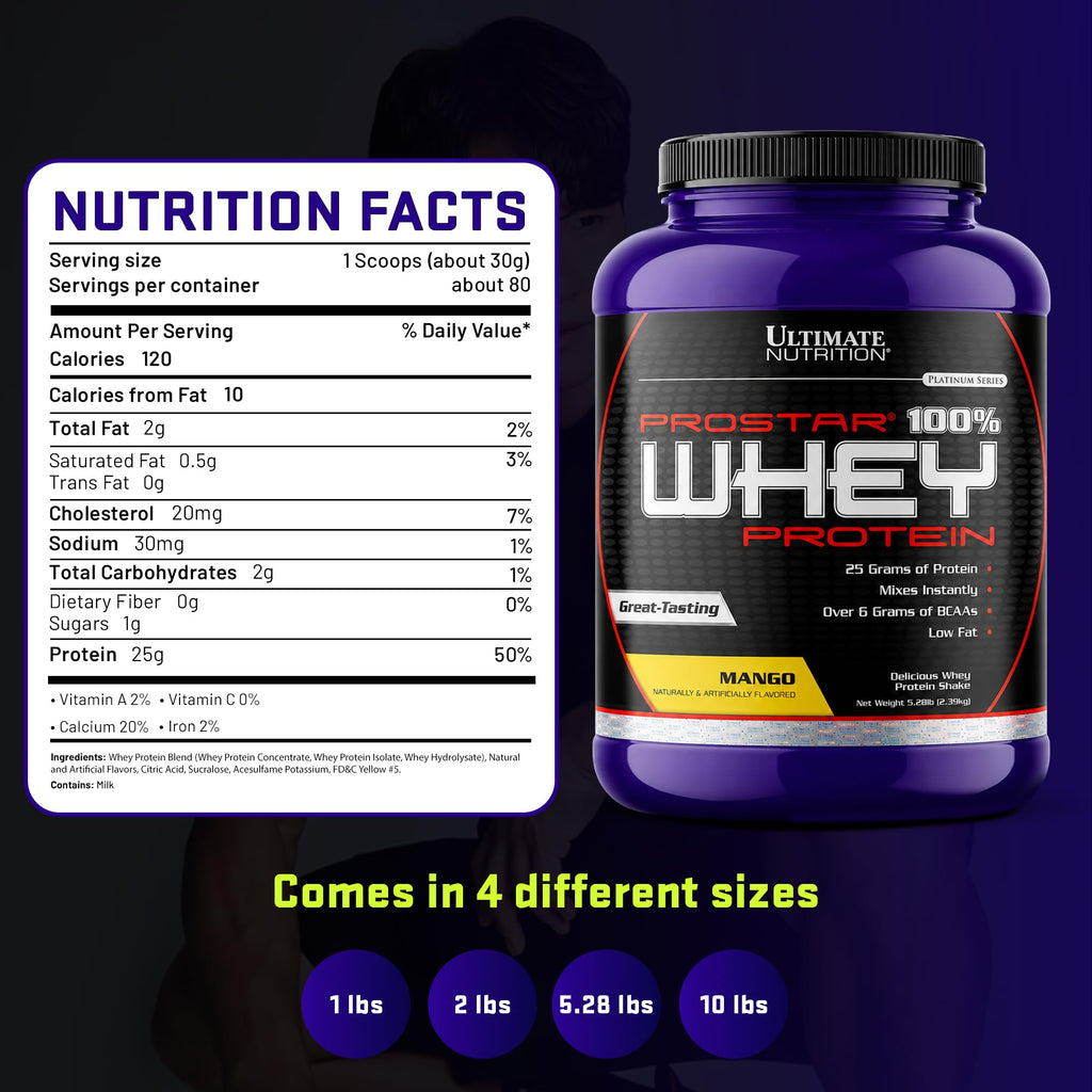 Ultimate Nutrition Prostar Whey Protein Isolate Powder for Muscle Gain