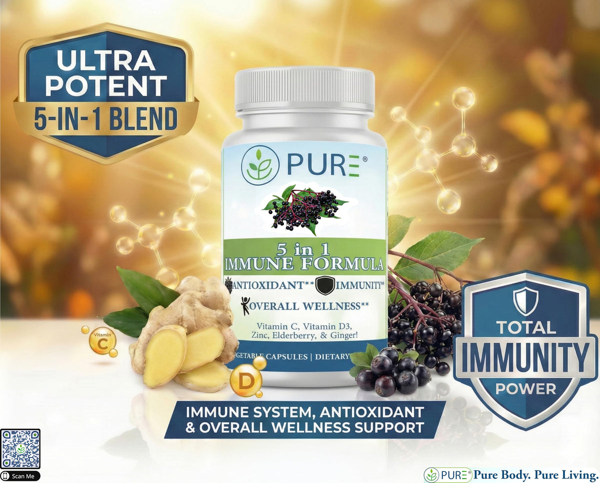PURE 5 in 1 Immune Formula - 120 Vegetarian Capsules - image 2