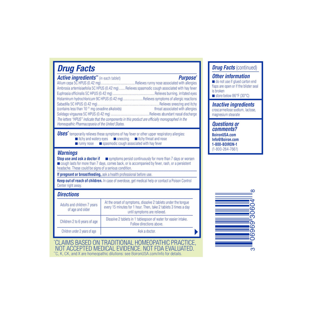Boiron AllergyCalm Tablets for Relief from Allergy and Hay Fever - image 8