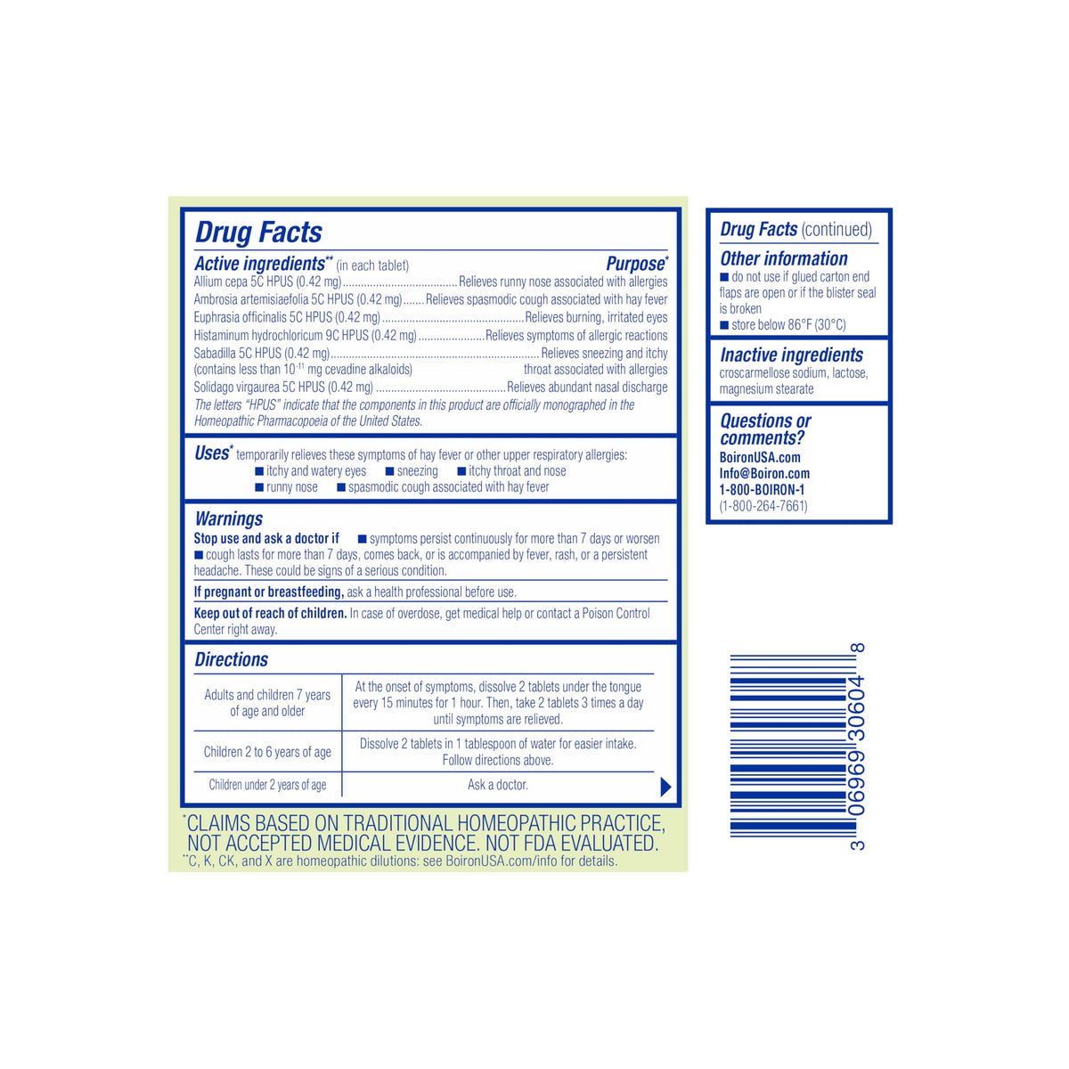 Boiron AllergyCalm Tablets for Relief from Allergy and Hay Fever - image 8