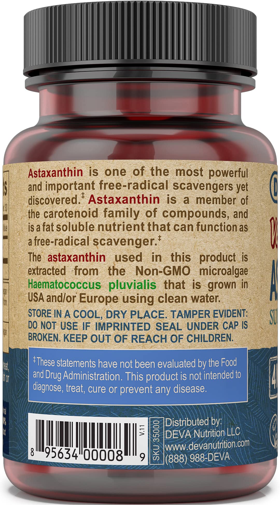 DEVA Nutrition Astaxanthin 4mg Vegan - 30 Capsules - image 4