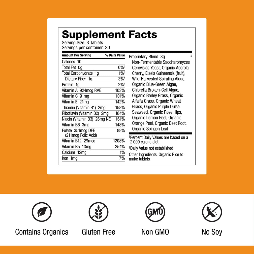 Dr. Schulze's SuperFood 100 Multivitamin Tablets - 90 Count - image 2