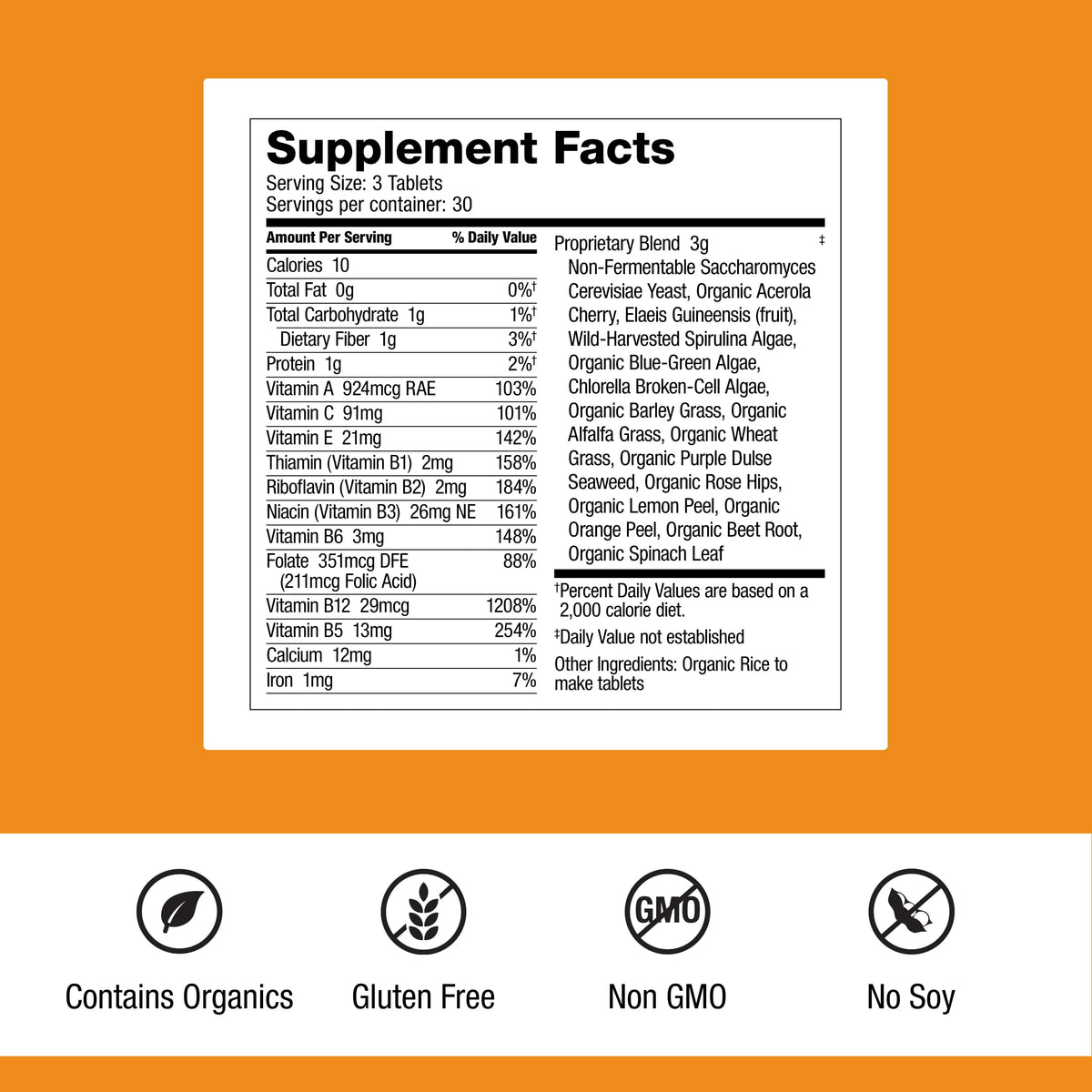 Dr. Schulze's SuperFood 100 Multivitamin Tablets - 90 Count - image 2