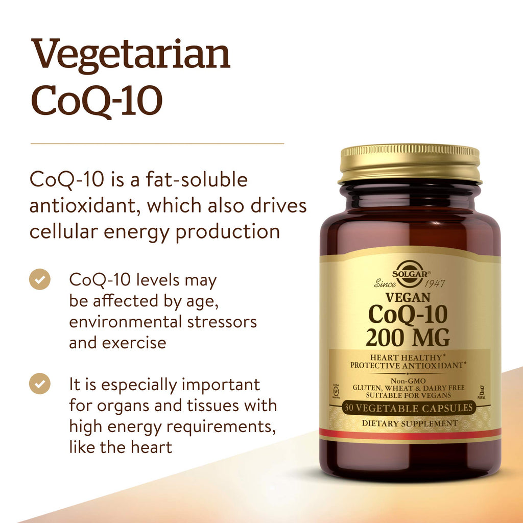 Solgar Vegetarian CoQ-10 200 mg Heart Healthy - 30 Capsules - image 3