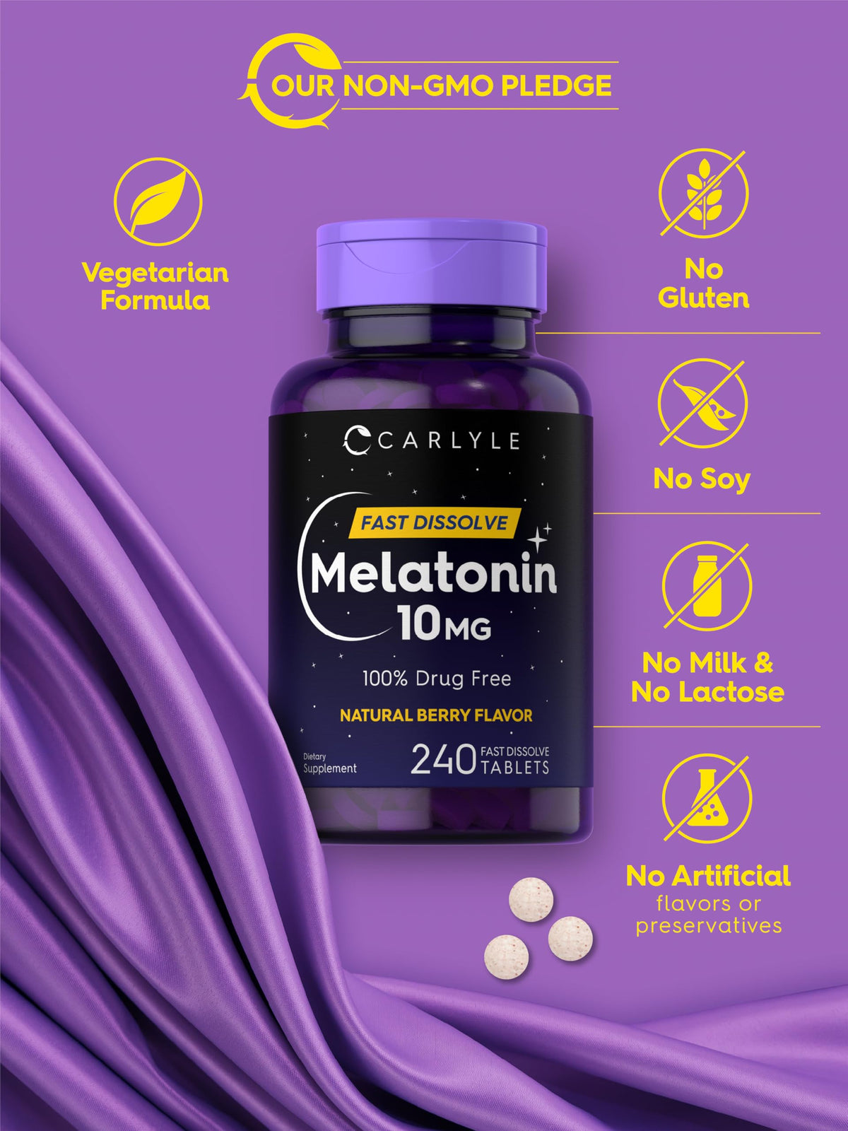 Carlyle Melatonin 10mg Fast Dissolve Tablets - 240 Count - image 5