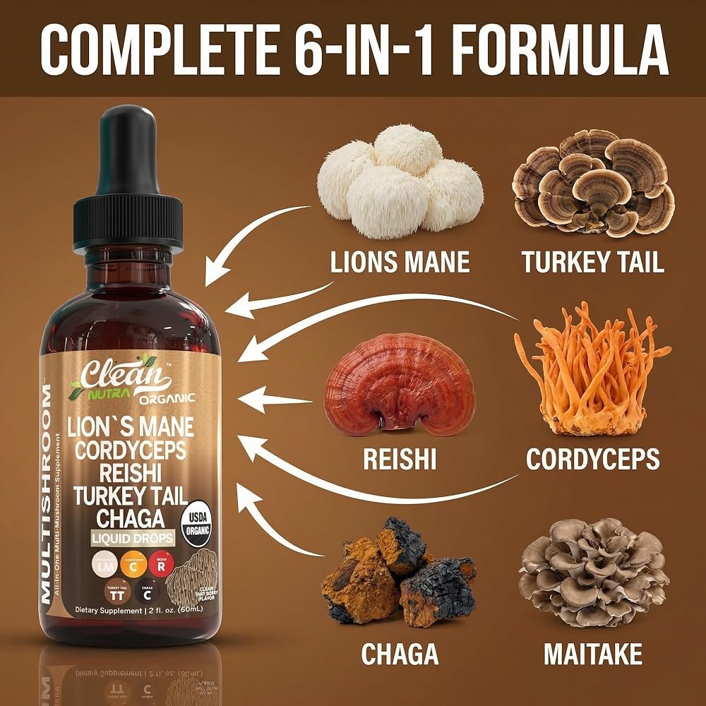 Clean Nutraceuticals Mushroom Supplement Liquid Drops - 2 Fl Oz - image 4