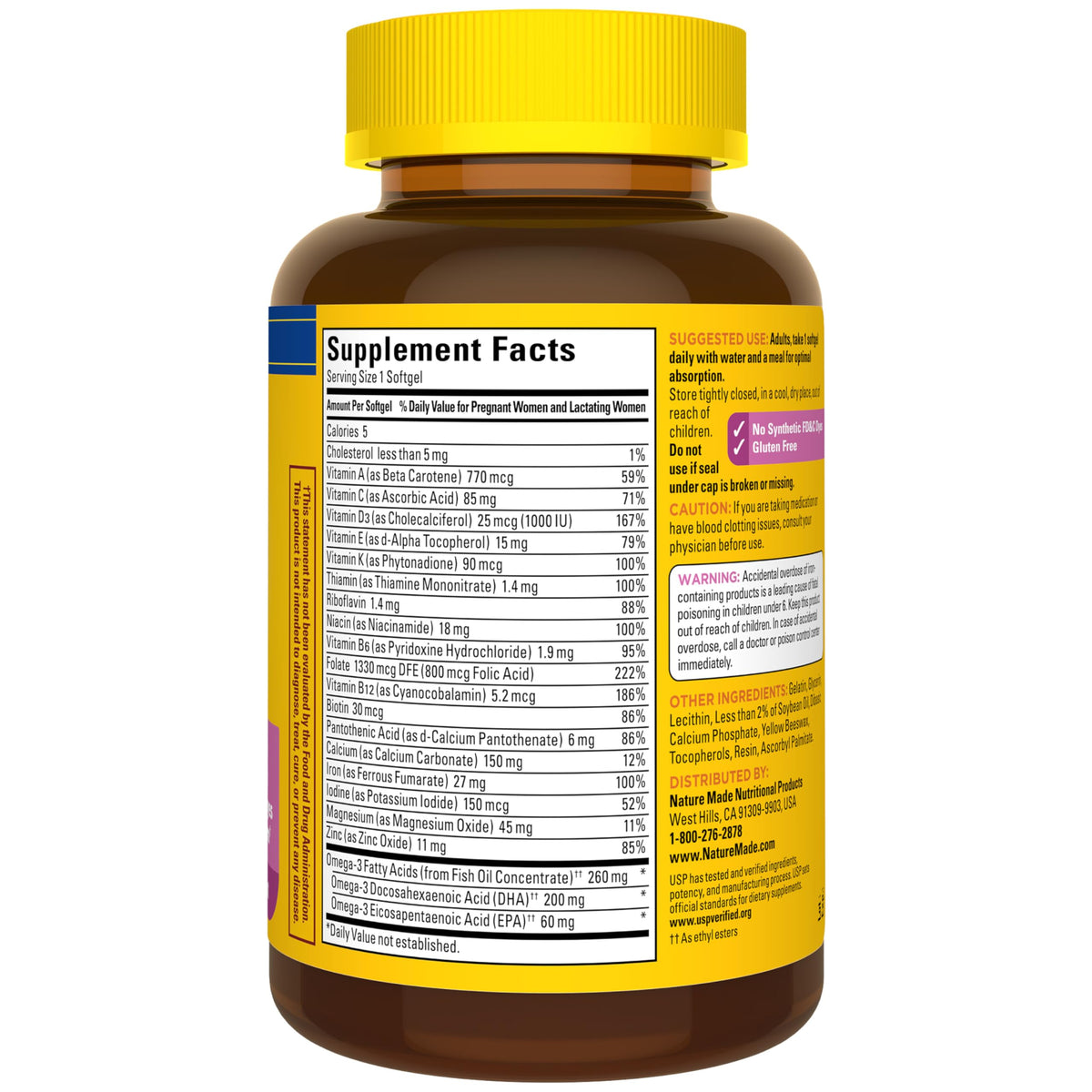 Nature Made Prenatal Vitamins with Folic Acid + DHA - 110 Softgels - image 9
