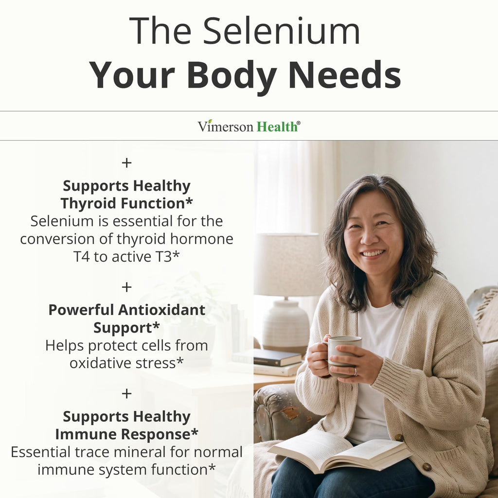 Vimerson Health Selenium 200mcg Capsules for Thyroid Support - 100 Capsules - image 4