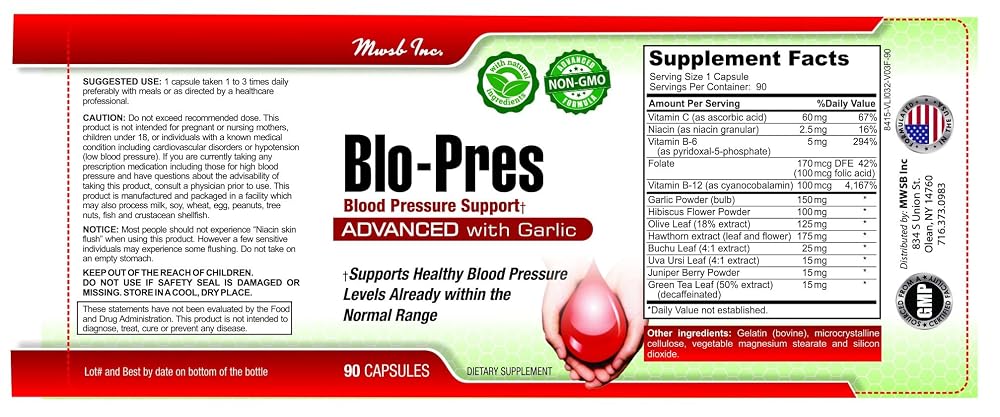 Gottohavit Blo-Pres Blood Pressure Support - 90 Capsules - image 3
