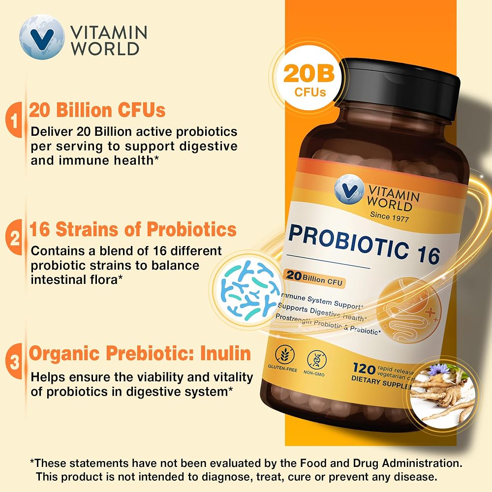 Vitamin World Probiotic 16 20 Billion CFU - 120 Capsules - image 4