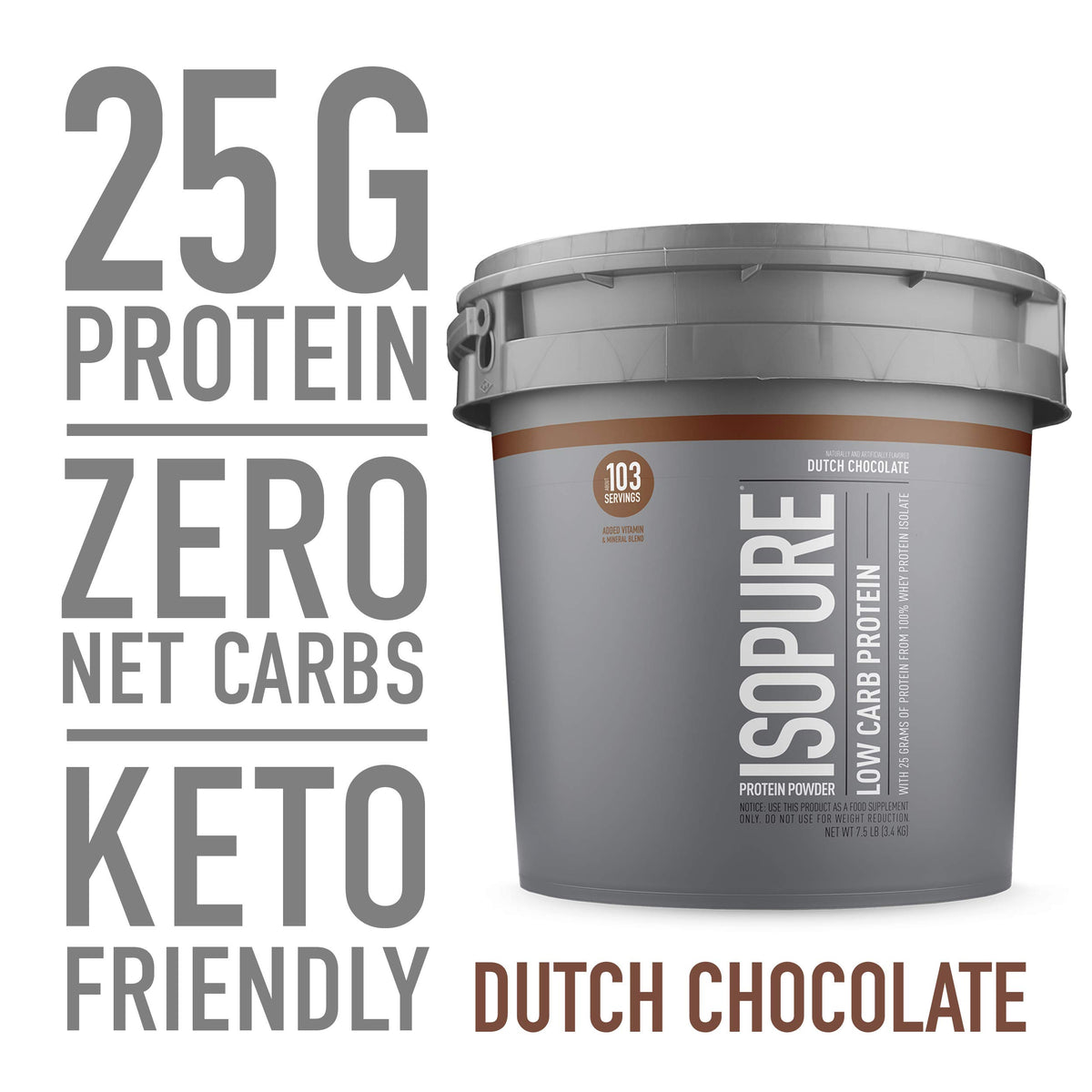 Isopure Protein Powder Low Carb with Creatine - 7.5 lbs - image 2