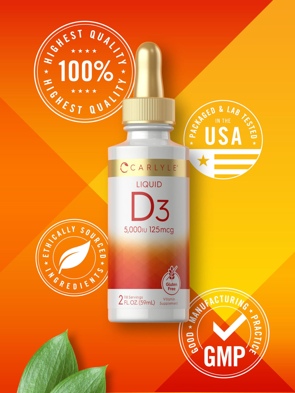 Carlyle Liquid Vitamin D3 5000 IU - 2 fl oz - image 6