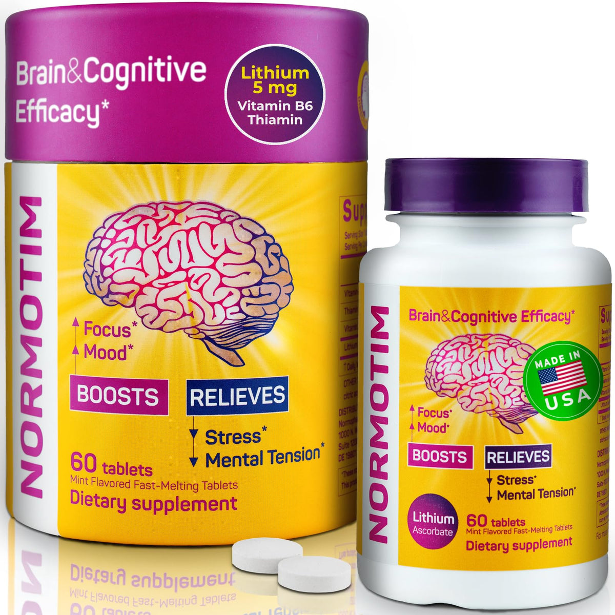 NORMOTIM Lithium Ascorbate 5mg Stress Support - 60 Tablets