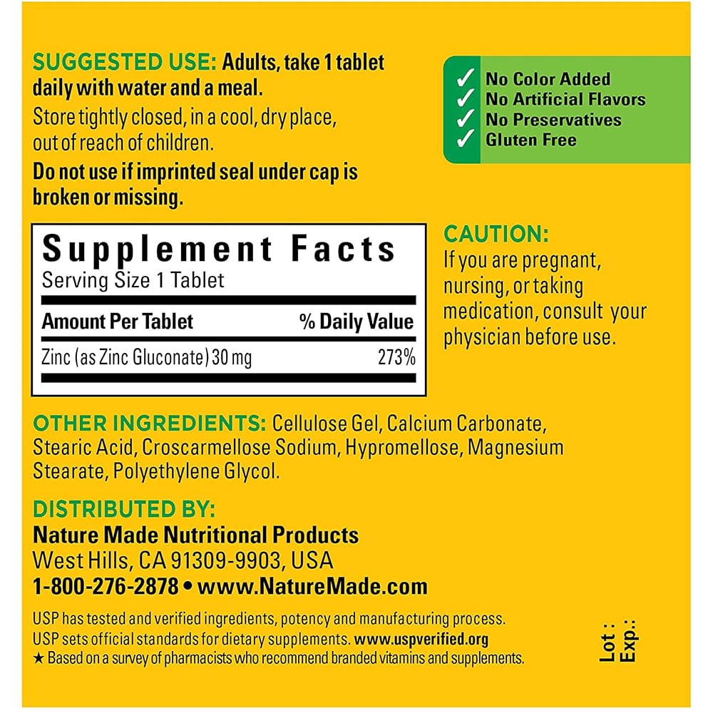 Nature Made Zinc 30mg Immune Support - 100 Tablets - image 2