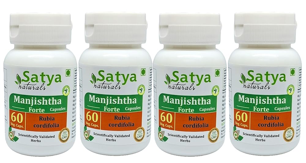 Satya Naturals Manjishtha Forte Capsules 500 mg. 60 Veg. Capsule