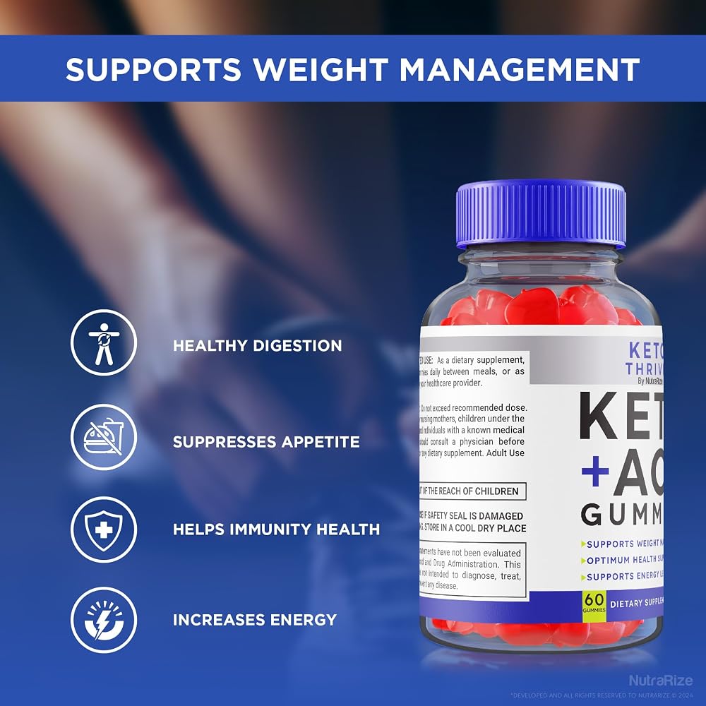 NutraRize Keto Thrive ACV Gummies Apple Cider Vinegar - 60 Gummies - image 7