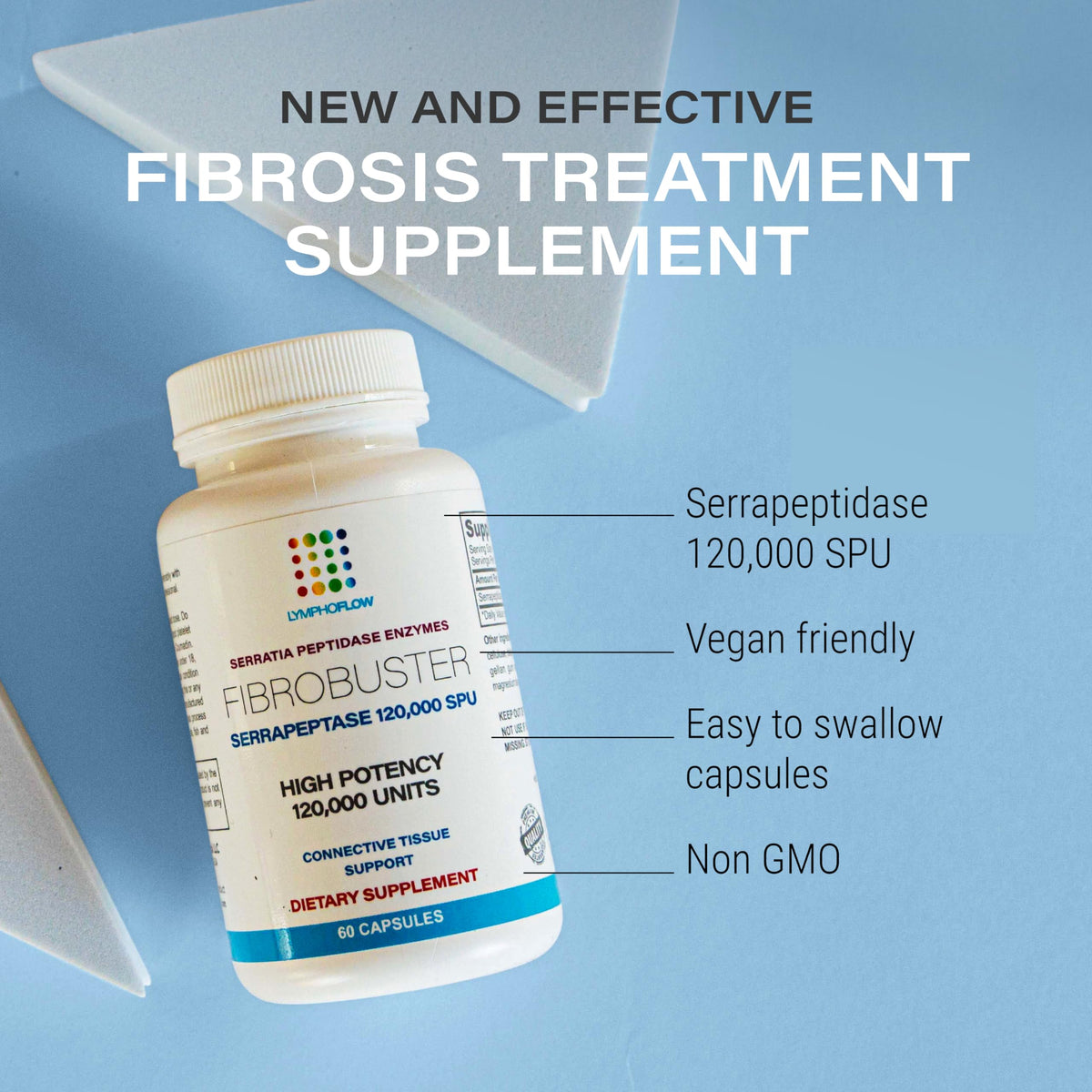 Bruizex FibroBuster Serrapeptase Proteolytic Enzymes 120,000 SPU - 60 Capsules - image 3