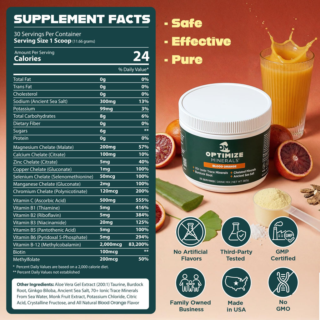 Optimize Minerals Trace Mineral Powder, Blood Orange - 30 Servings - image 5