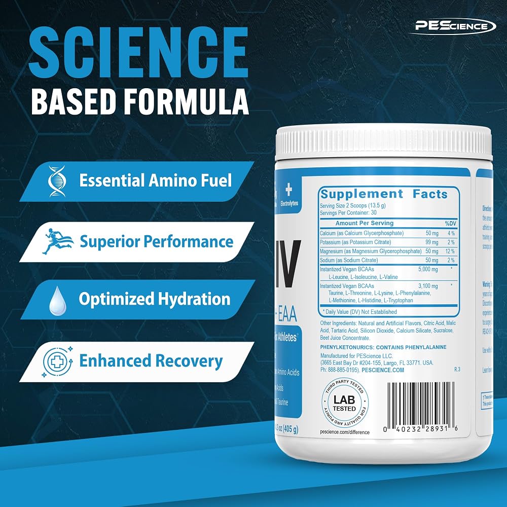 PEScience Amino IV BCAA & EAA Powder, Black Cherry - 30 Servings - image 5