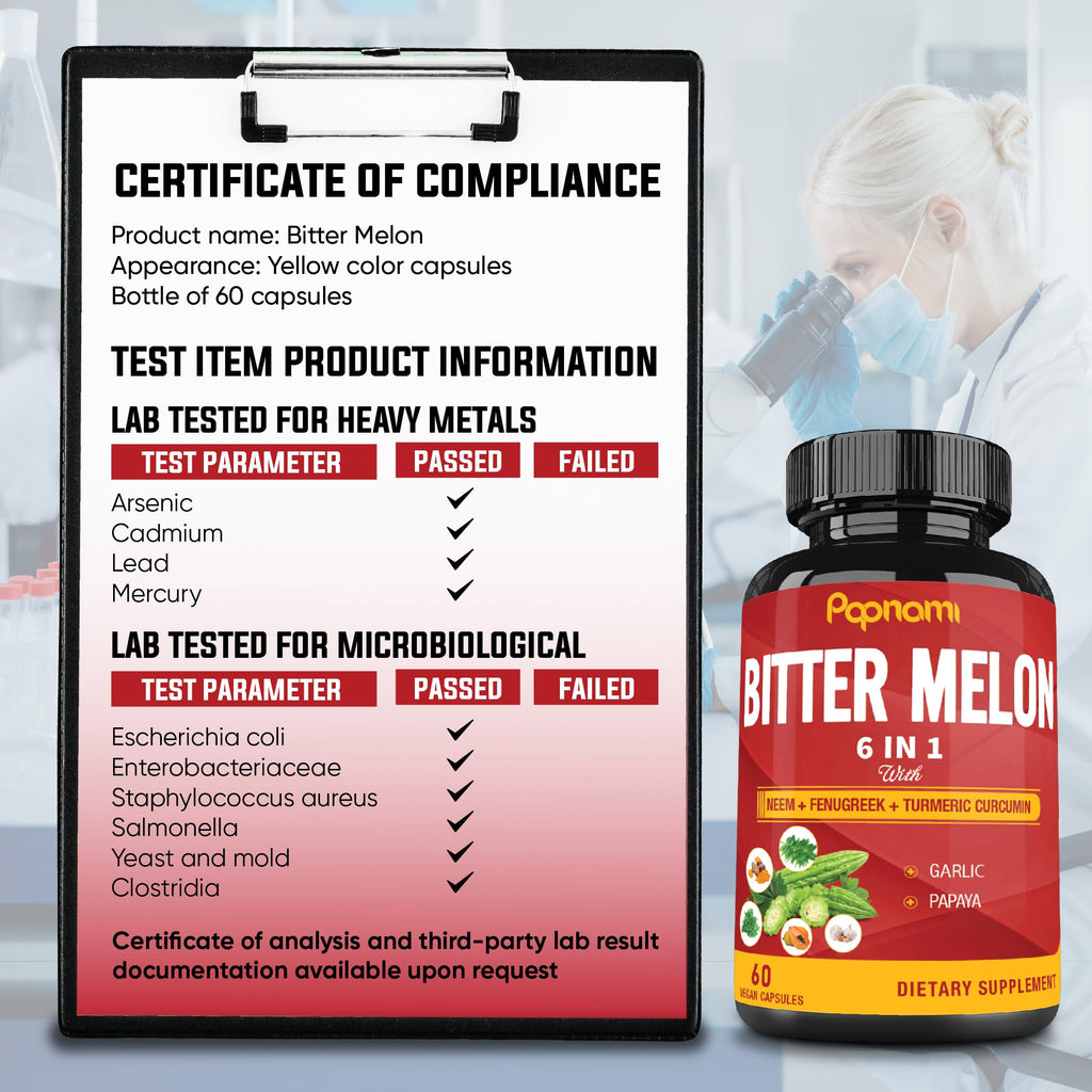 Papnami Bitter Melon Extract Capsules - 60 Count - image 7