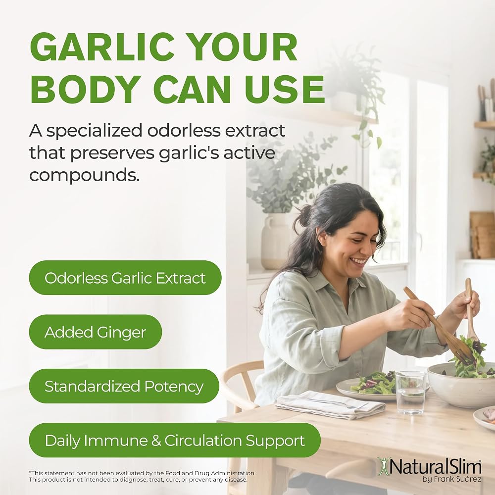 NaturalSlim Garligin Garlic & Ginger Immune Supplement - 100 Capsules - image 5