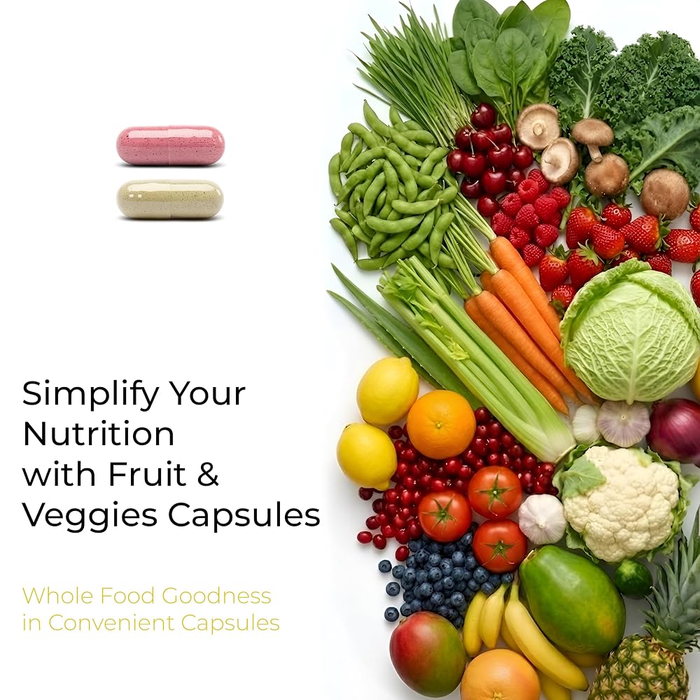 Natural Greens Fruits and Veggies Whole Produce Supplement - 180 Capsules - image 3