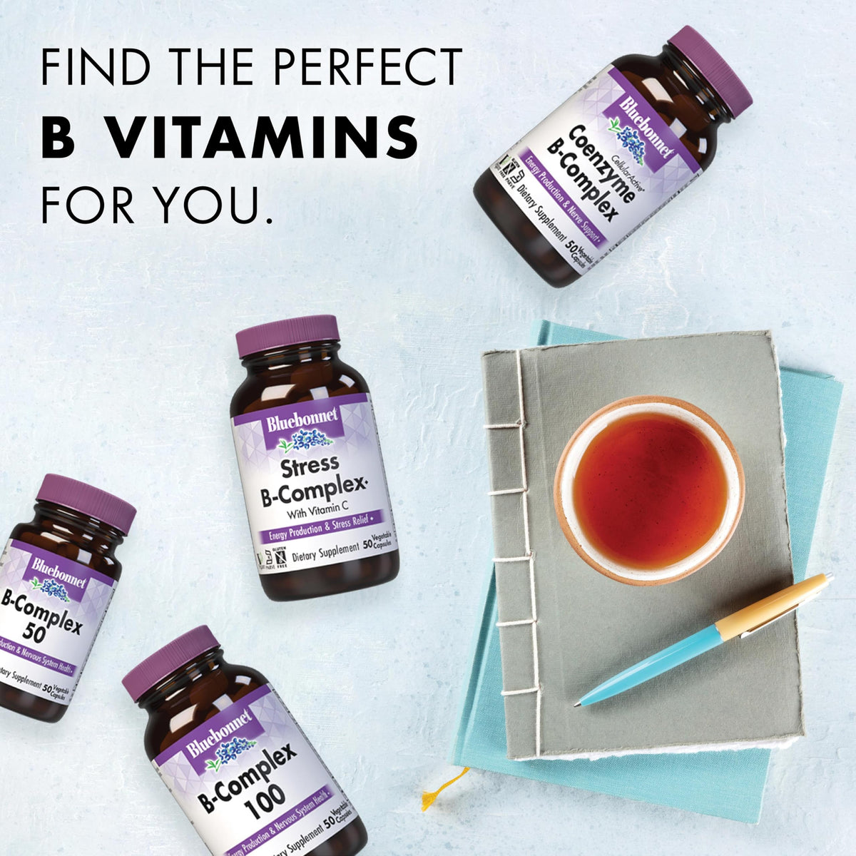 BlueBonnet Stress Relief B Complex Vitamin - 100 Vegetarian Capsules - image 6