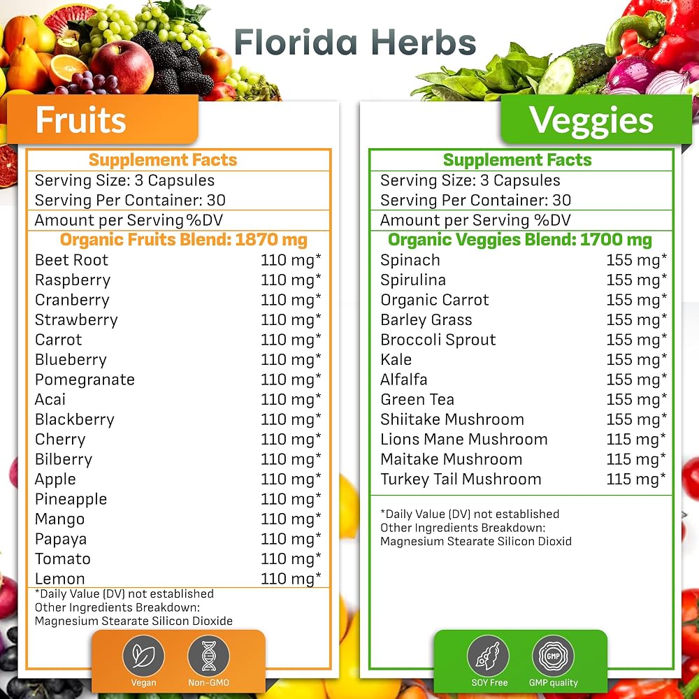 Florida Herbs Fruits and Vegetables Supplement - image 2