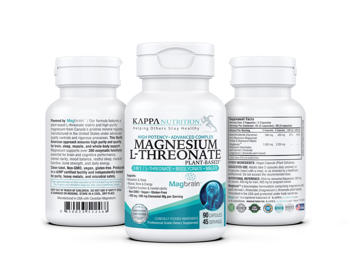 KAPPA NUTRITION Magnesium L-Threonate Plant-Based 3 in 1