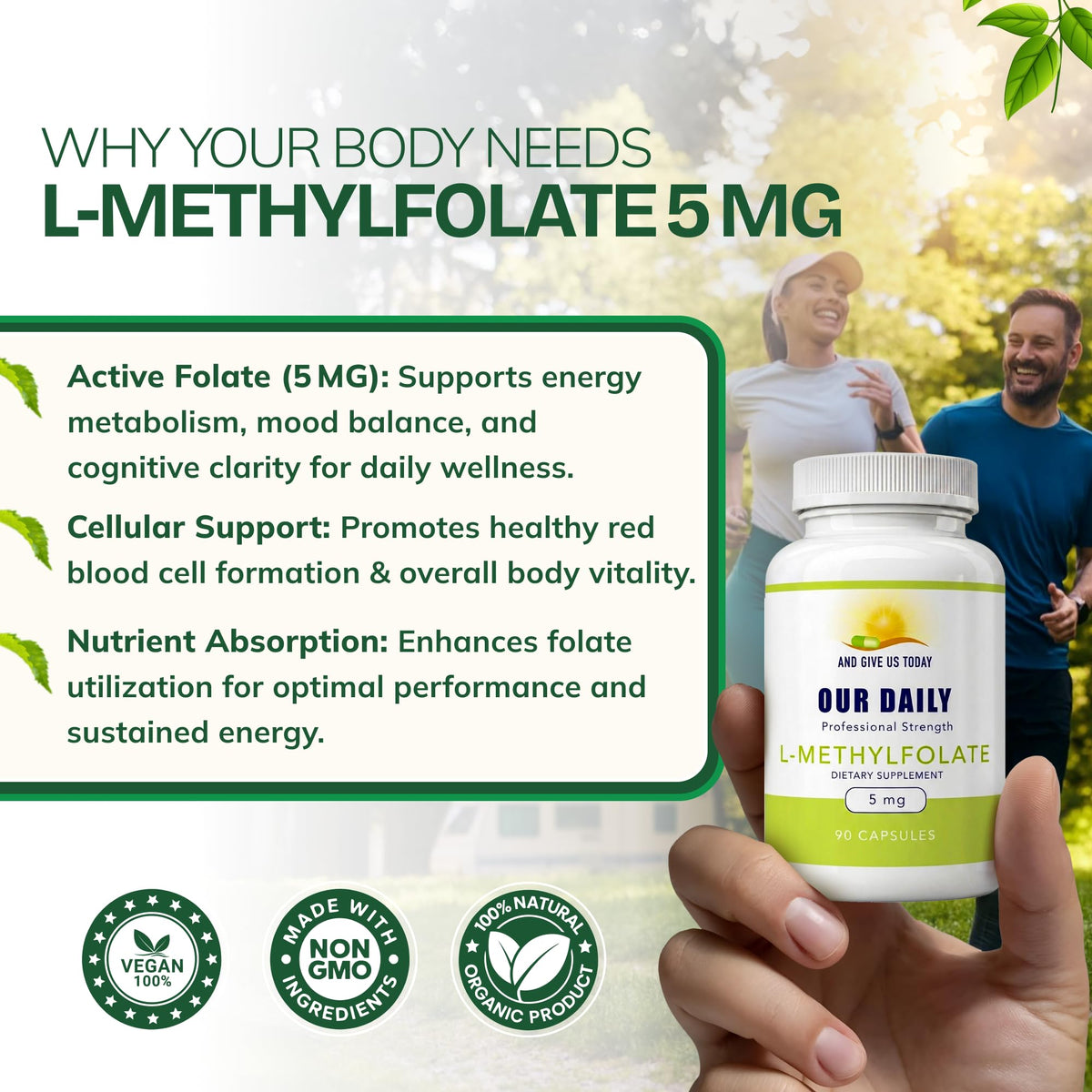 Our Daily Vites L-Methylfolate 5mg Brain Health Support - 90 Capsules - image 5