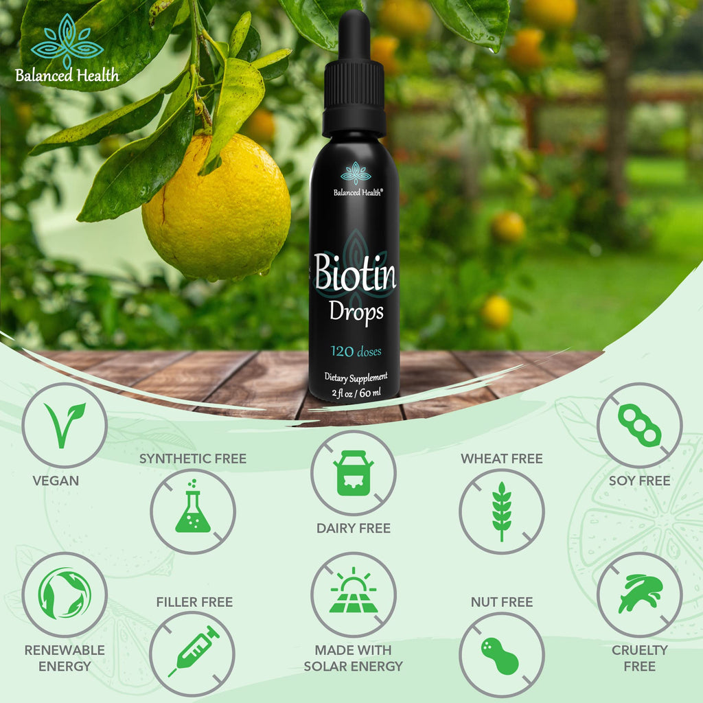 Balanced Health Biotin Drops for Hair, Skin & Nails - 120 Servings - image 8