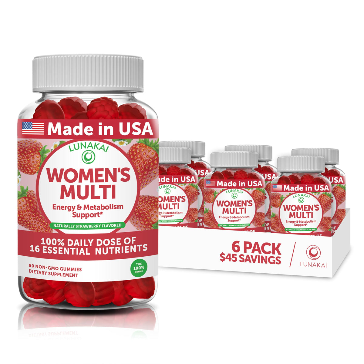 Lunakai Womens Multivitamin Gummies - Tastiest Proprietary Formula