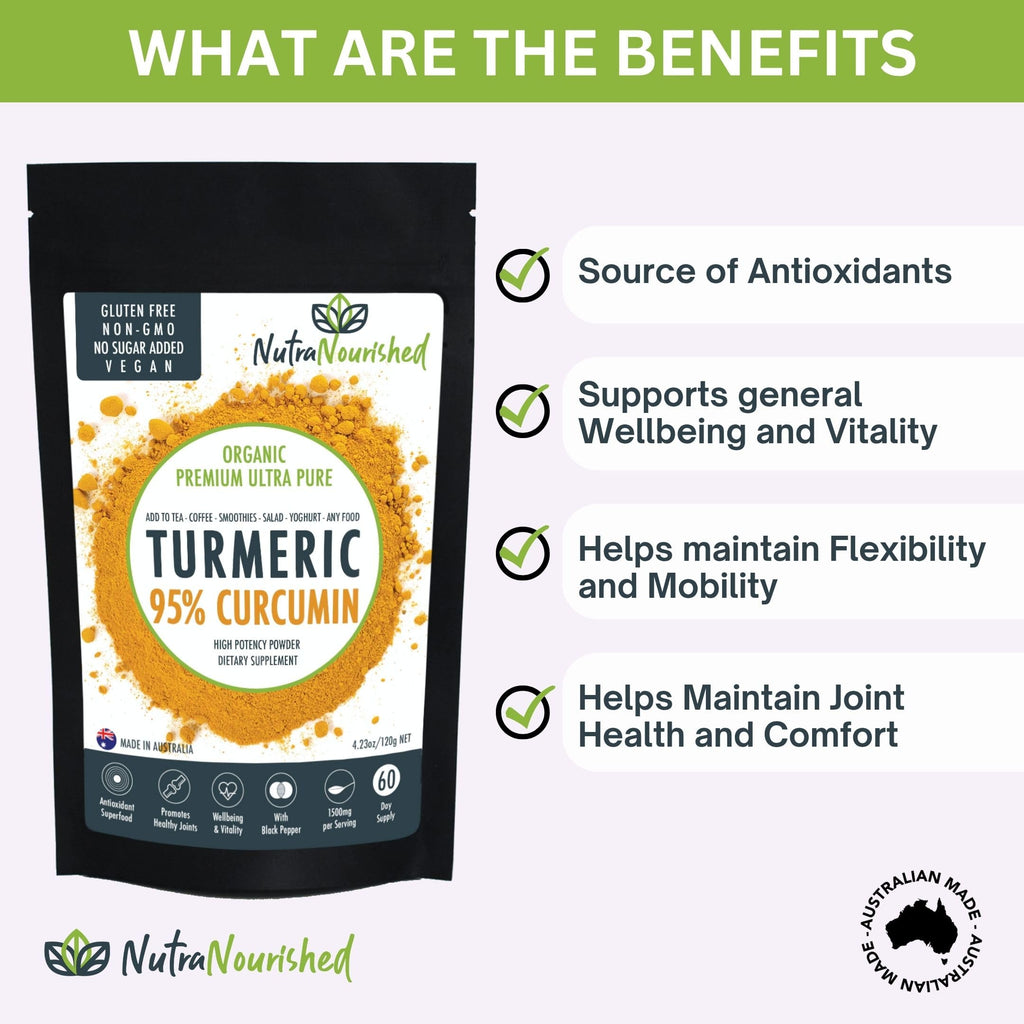 Nutra Nourished Organic Turmeric Curcumin Powder 1500mg - 120g - image 2