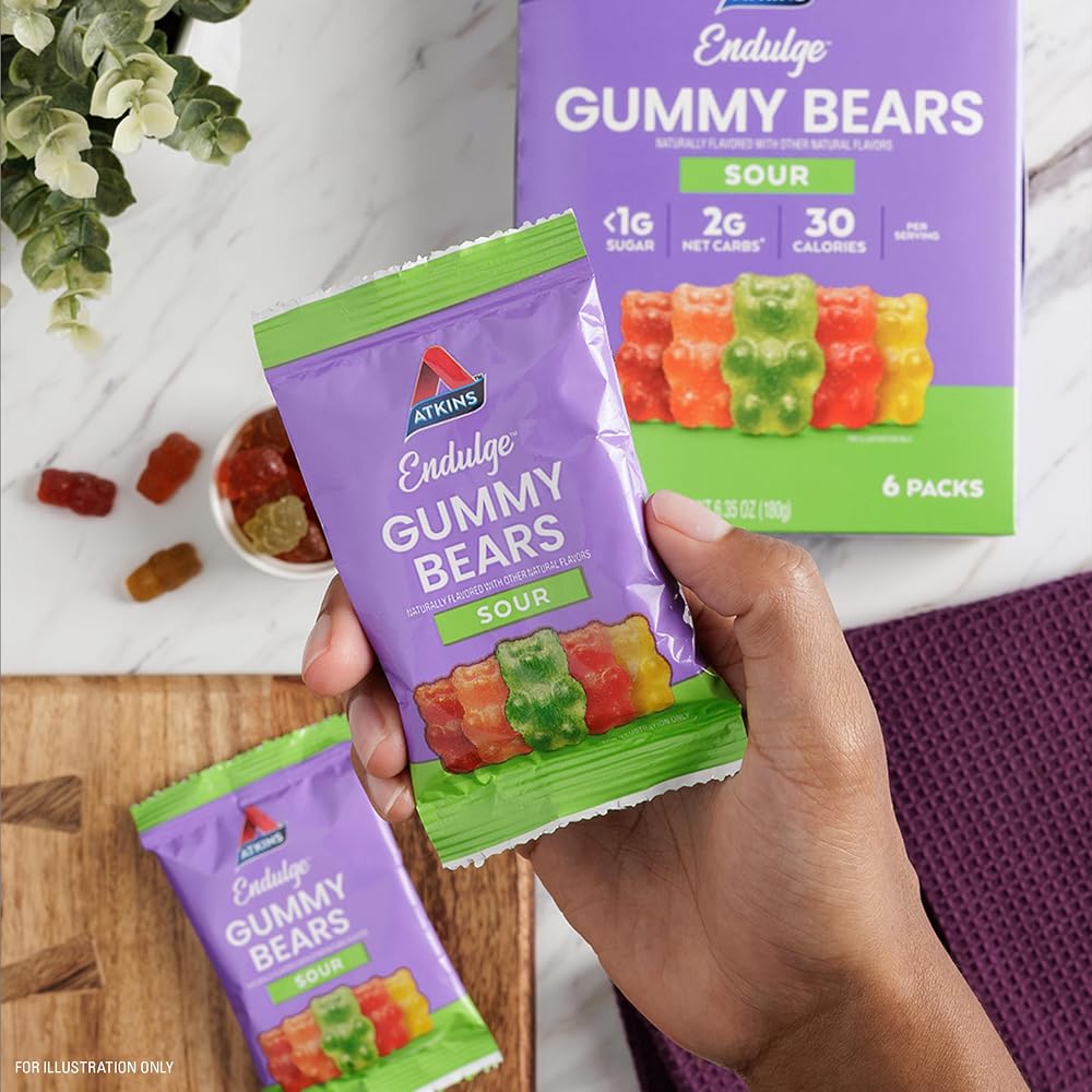 Atkins Endulge Sour Gummy Bears Low Sugar Keto Candy - 6 Pack - image 4